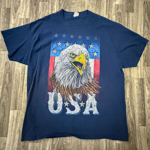 Fruit of the Loom USA Eagle T-Shirt 3XL Navy HD Cotton Patriotic Graphic